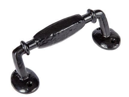 160mm Black Offset Wrought Iron Door Handle