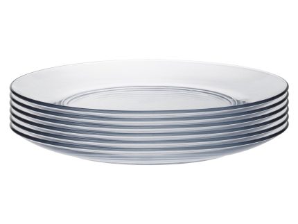 19cm Clear Lys Glass Dessert Plates - Pack of Six