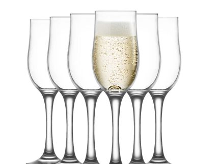 195ml Clear Nevakar Champagne Tulips - Pack of Six