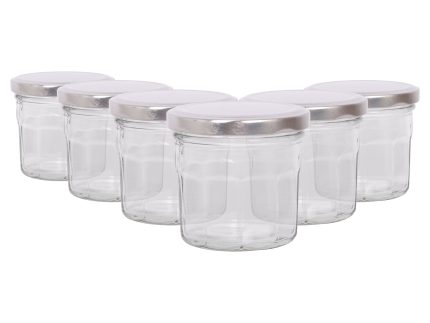 130ml Glass Jam Jars with Lids - Pack of 6