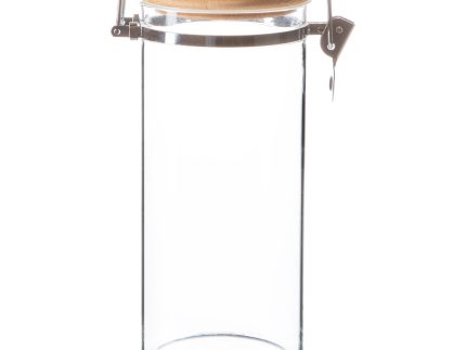 1.4L Glass Storage Jar with Wooden Clip Lid