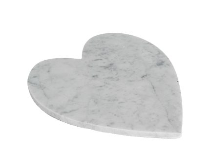 27cm x 25cm White Heart Marble Chopping Board