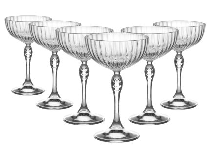 230ml America '20s Champagne Saucers - Pack of Six