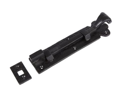 200mm Black Cranked Antique Fish Tail Bolt