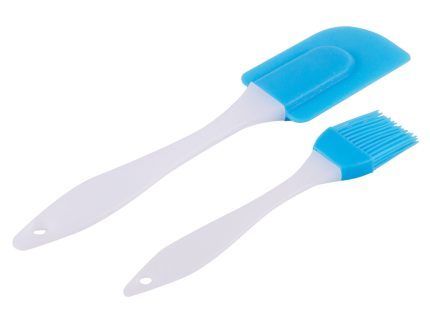 2pc Blue Silicone Pastry Brush & Spatula Set