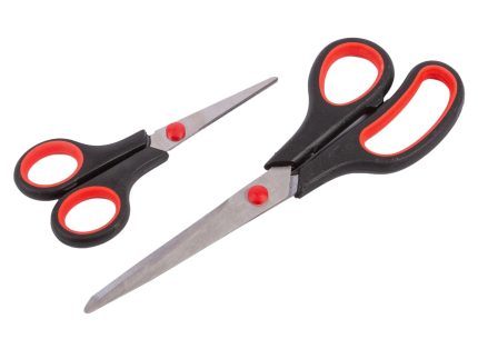 2pc Black Stainless Steel Scissors Set