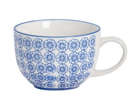 250ml Hand Printed Stoneware Cappuccino Cup
