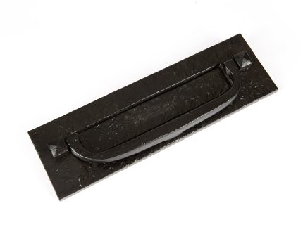 340mm x 105mm Black Antique Letter Plate with Knocker