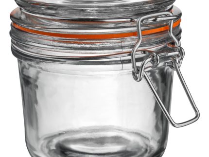 350ml Air tight Classic  Air Tight  Overnight oats Glass Storage Jar + Four Free Coloured Seals