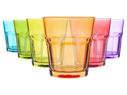 305ml Coloured Water Glasses - Pack of Six