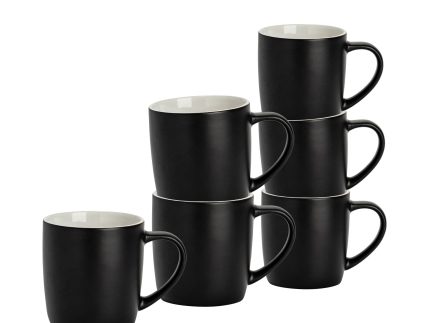 350ml Matt Coloured Coffee Mugs - Pack of Six
