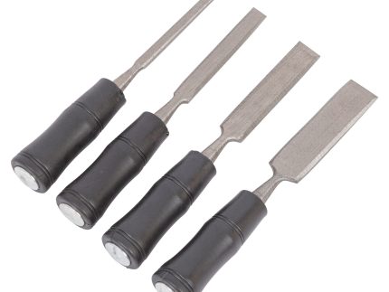 4pc Black Carbon Steel Firmer Chisel Set