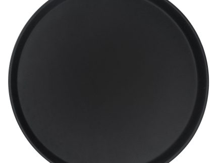40.5cm Black Round Plastic Non-Slip Serving Tray
