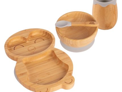 4pc Pickles the Penguin Bamboo Suction toddler, child and Baby Feeding Set