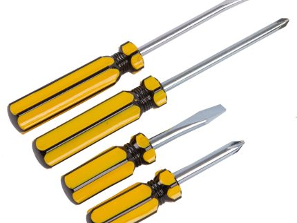 4pc Yellow Carbon Steel Screwdriver Set