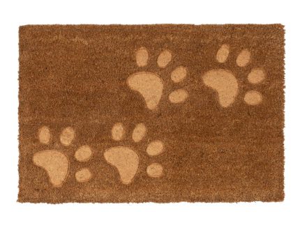 60cm x 40cm Brown Paw Embossed Coir Door Mat