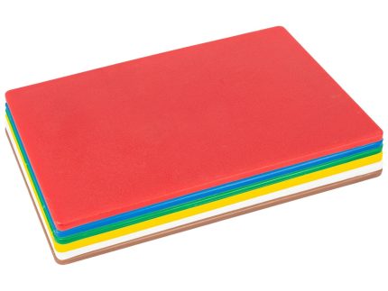 6pc Multi Colour-Coded Plastic Chopping Board Set
