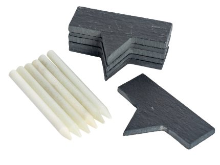 6pc Slate Plant Markers Set with Chalk Pencils