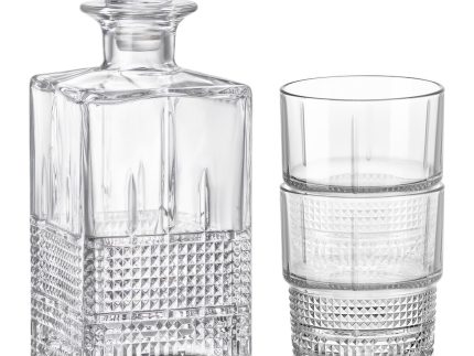 7pc Bartender Novecento Whisky Decanter & Glasses Set