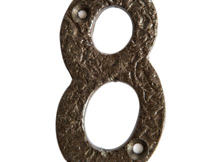 80mm Grey Rustic Iron House Number 8