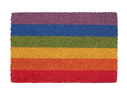 90cm x 60cm Multicoloured Rainbow Coir Door Mat