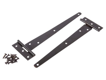 Black 254mm Heavy-Duty T-Hinges - Pack of 2
