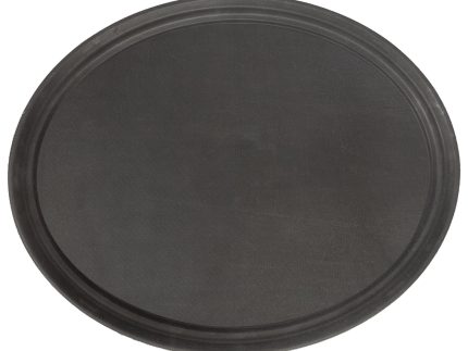 Black 68.5cm x 56cm Oval Non-Slip Serving Tray