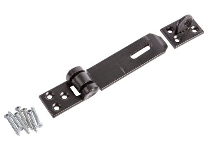 Black 89mm Heavy-Duty Carbon Steel Safety Hasp & Staple