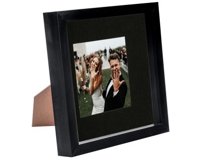 8 x 8 Black 3D Box Photo Frame - with 4 x 4 Mount