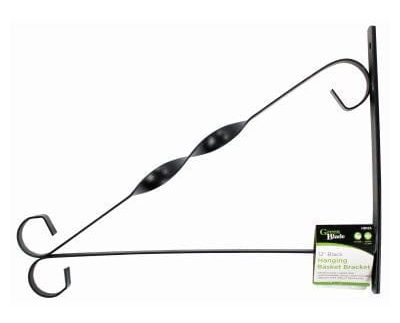 Black Powder-Coated Steel Hanging Basket Bracket - 30.5cm