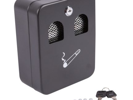 Black Steel Cigarette Bin