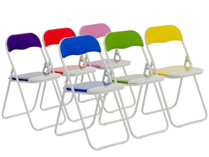 Coloured Padded Folding Chairs - Pack of Six