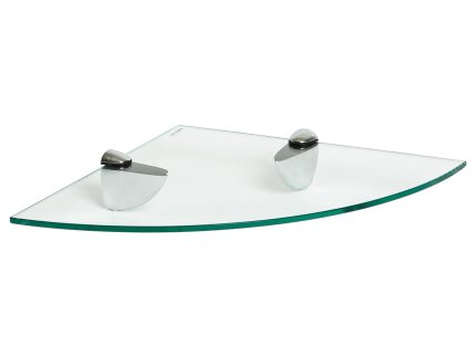 Floating Glass Corner Shelf - 30cm