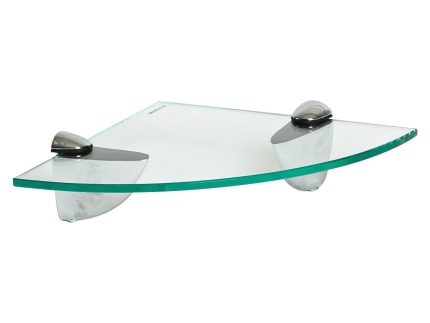 Floating Glass Corner Shelf - 20cm