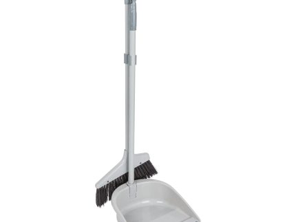 Grey Long Handle Dustpan & Brush Set