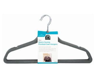 Grey Velvet Coat Hangers - Pack of 5