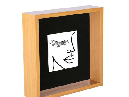 8 x 8 Light Wood 3D Deep Box Photo Frame - with 4 x 4 Mount