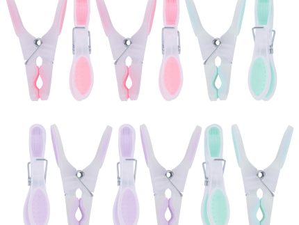 Multi Plastic Soft Touch Clothes Pegs - Pack of 12