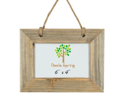 6 x 4 Natural Wooden Hanging Photo Frame