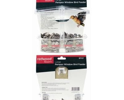 Perspex Window Bird Feeder - 20cm x 16.5cm