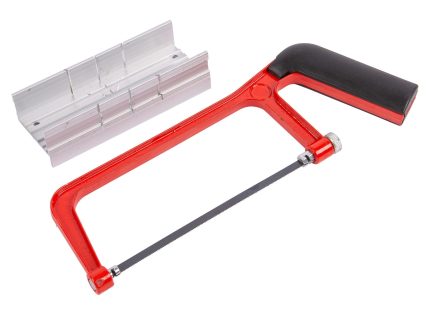Red 15cm Aluminium Junior Hacksaw with Mitre Box
