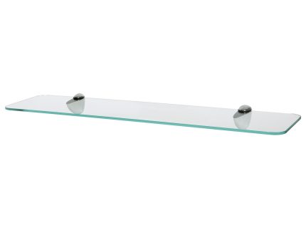 Rounded Floating Glass Bathroom Shelf - 60cm