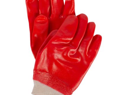 Red L PVC-Coated Work Gloves