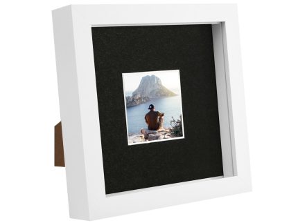6 x 6 White 3D Box Photo Frame - with 2 x 2 Mount