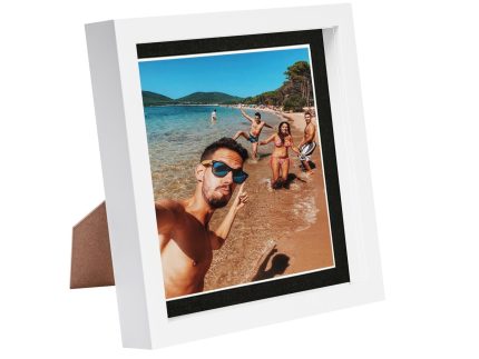 8 x 8 White 3D Box Photo Frame with 6 x 6 Mount