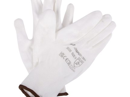 White L Lightweight Painters PU Gripper Gloves