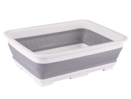 White/Grey 7L Plastic Collapsible Washing Up Bowl