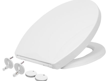 White Round Antibacterial Soft Close Toilet Seat